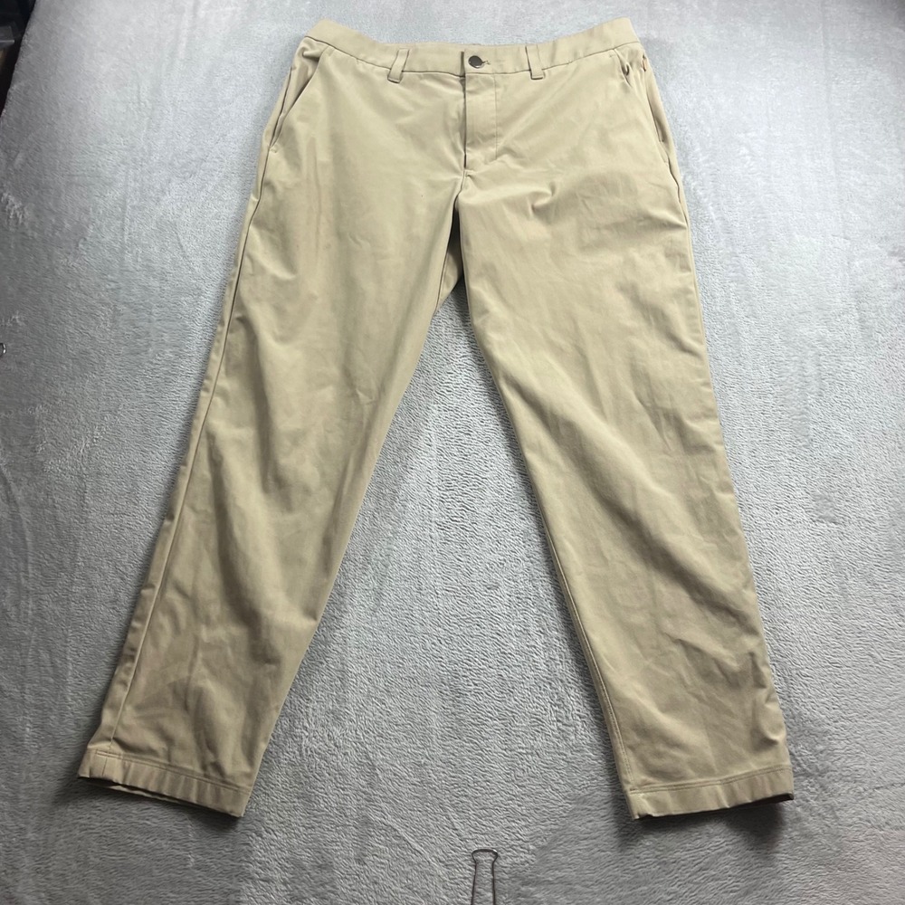 Lululemon Commission Pant Slim 33 Tan Khaki Warpstreme Chino Trousers LM5AQYS